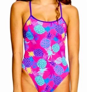 TYR DuraFast One PANAMA Cutoutfit 1pc Swimsuit Pink Multi Pineapple Sz 26  (10)